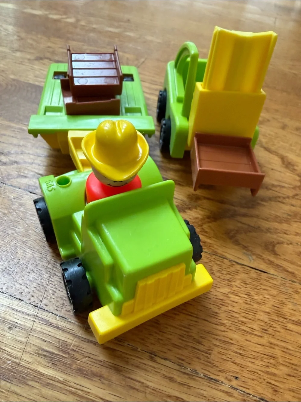 Fisher-Price Green and Yellow Construction Toy Vehicle Trio